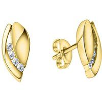 Zeeme Silber Ohrstecker 925/- Sterling Silber vergoldet Zirkonia
