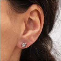 Zeeme Stainless Steel Ohrringe Edelstahl mit weißem Zirkonia 6mm
