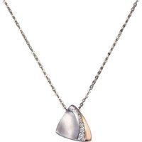 Zeeme Silber Halskette Silber 925 zweifarbig mit Zirkonia weiß