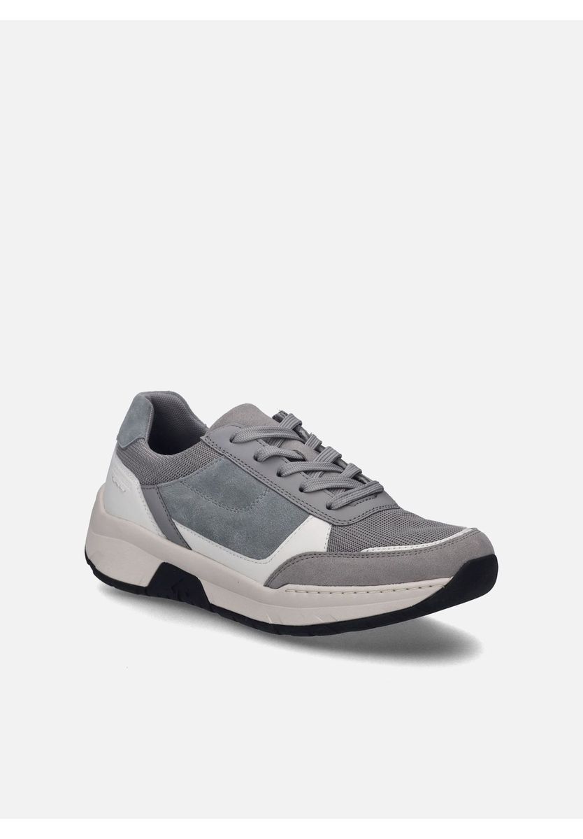 Herren Sneaker aus grauem Ledermix