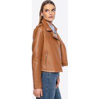 Wittchen Damen-Bikerjacke aus Öko-Leder mit Nieten, braun