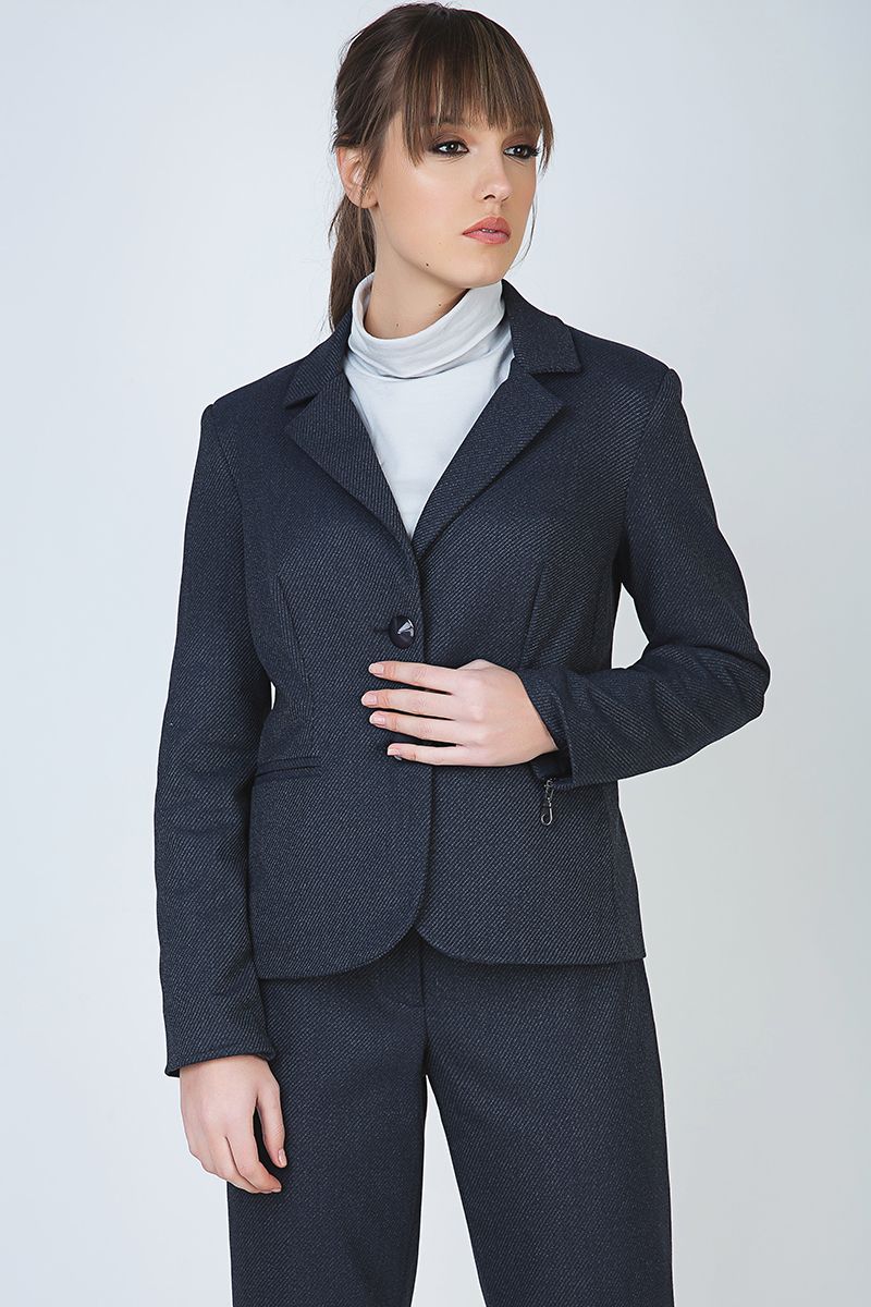 Blazer mit Knöpfen und Reißverschluss