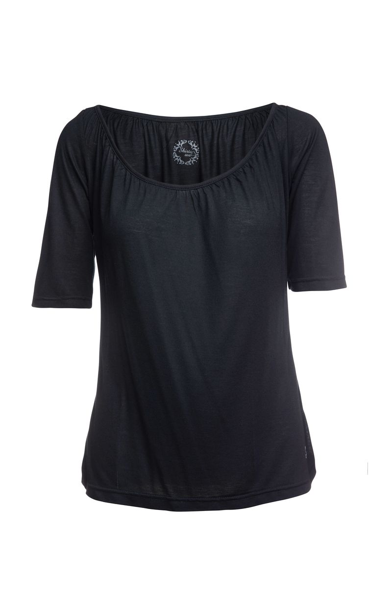 Kurzärmeliges schwarzes Top
