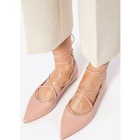 Wittchen Damen-Ballerinas aus echtem Leder mit spitzer Zehenpartie, Rosa, Naturleder