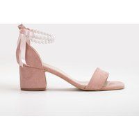 Illy Niedrig Block Absatz Sandalen with Pearls