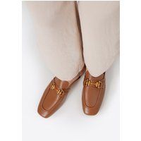 Wittchen Damen-Slipper aus braunem Echtleder mit offener Ferse