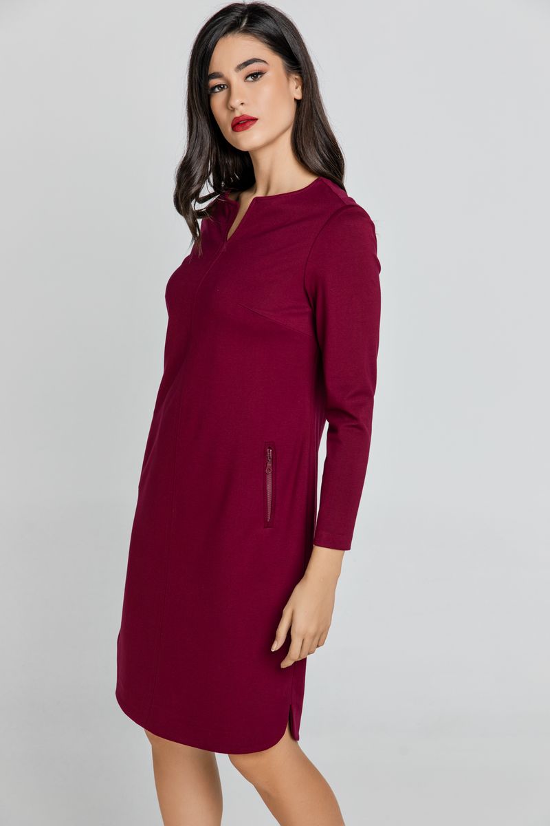 Burgunderfarbenes Sackkleid von Conquista