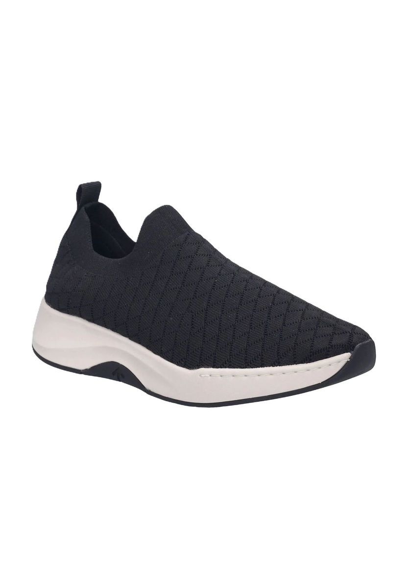 Bequemer, schwarzer Strick-Slip-On Sneaker