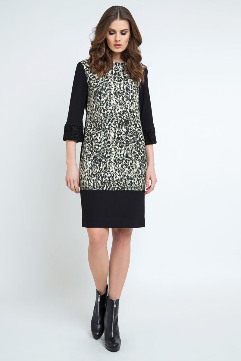 Gerades Kleid mit Tiermuster