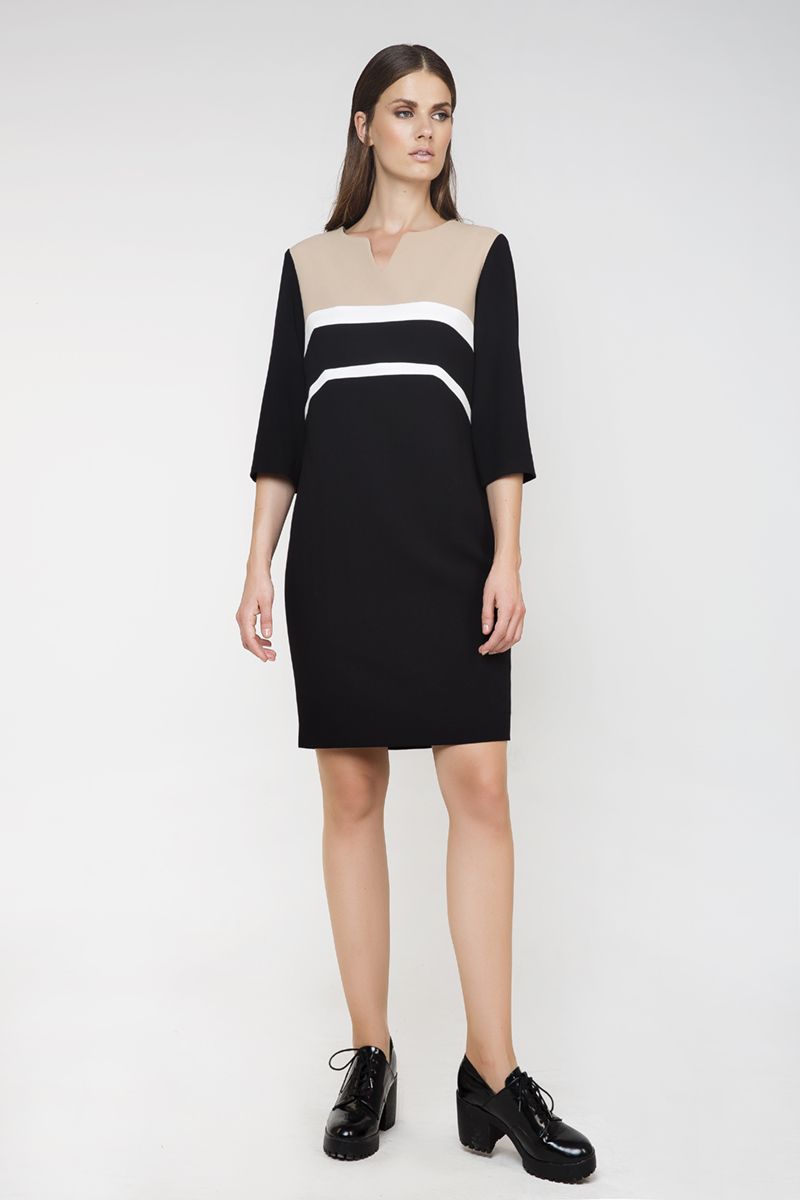 Gerades Kleid mit Paneel-Detail