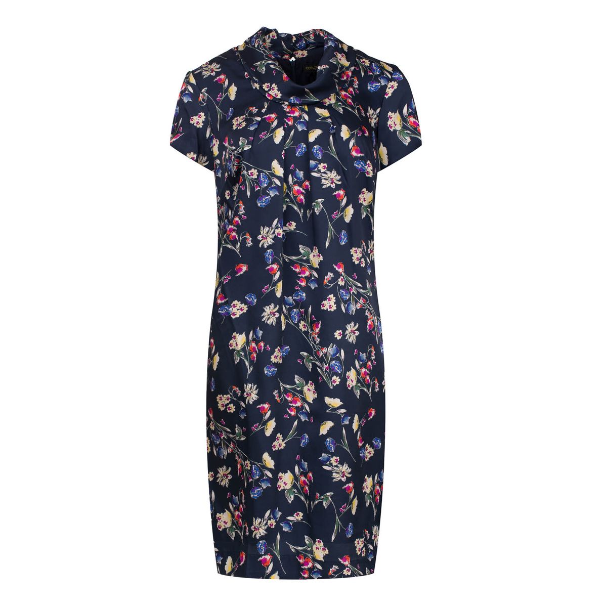 Kurzärmeliges Kleid aus Viskose mit Blumendruck