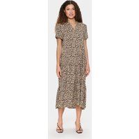 Kleid A-shape Creme Leopard Strokes animal