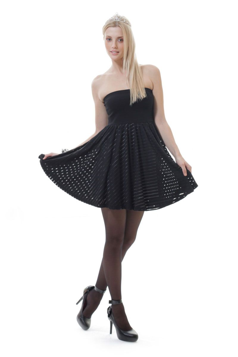 Trägerloses Two-in-One-Minikleid