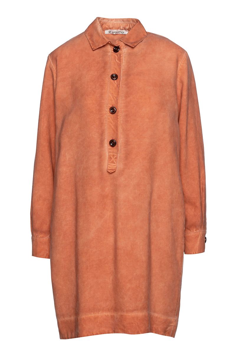 Tencel Orange Hemdkleid