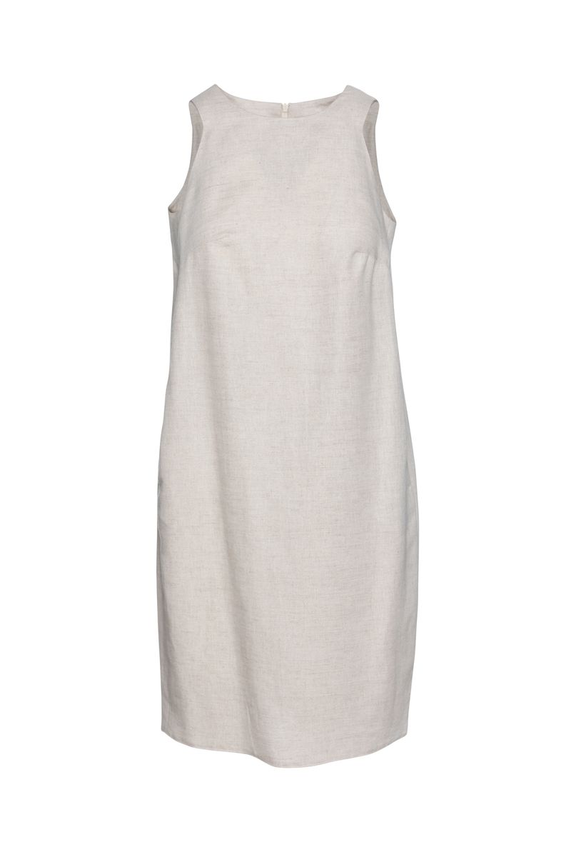 Minimalistisches ärmelloses gewebtes Hängerkleid
