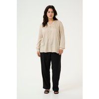 Langarm-Bluse Regular fit Feather Gray / Chalk Stripe grey white
