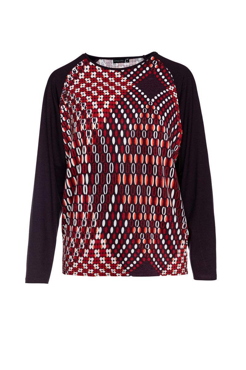 Allover-Muster Jersey-Top