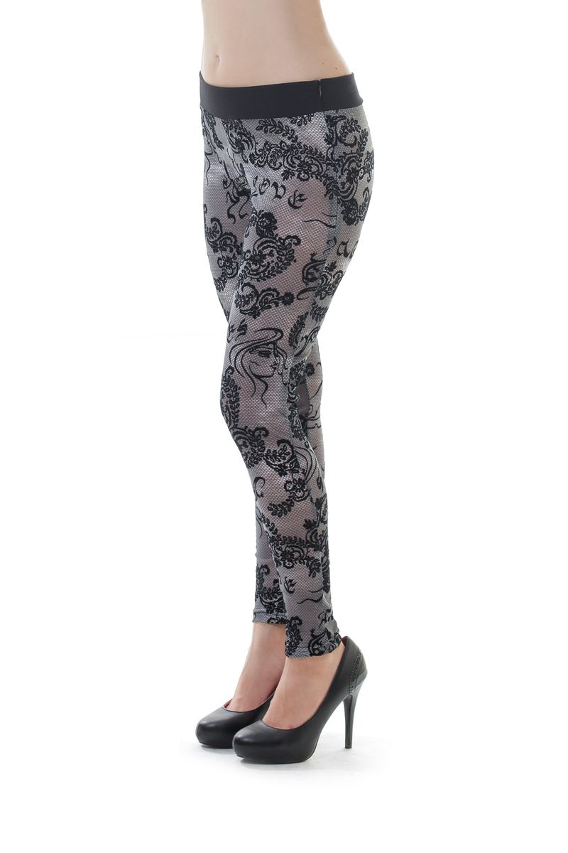 Leggings aus Spitze in Schwarz