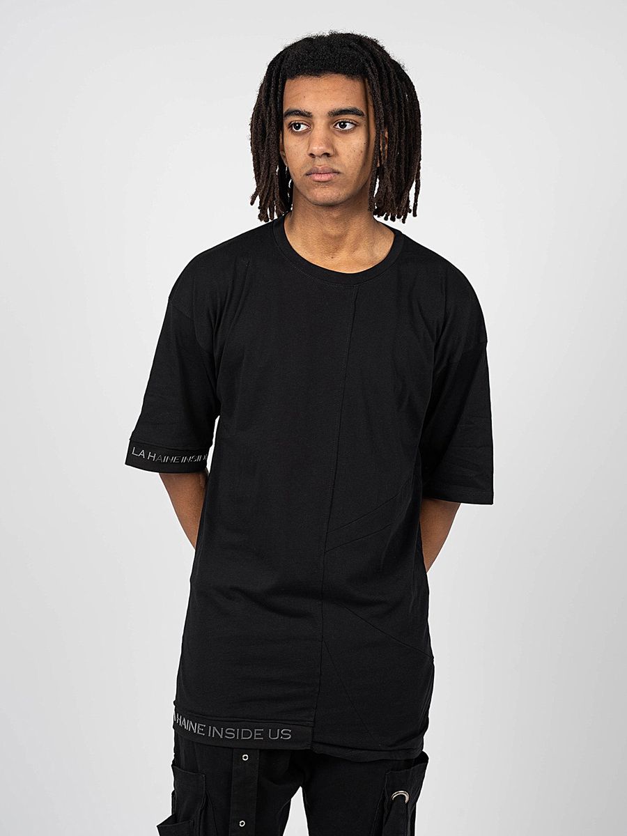 Longline Oversized-T-Shirt mit asymmetrischer Naht