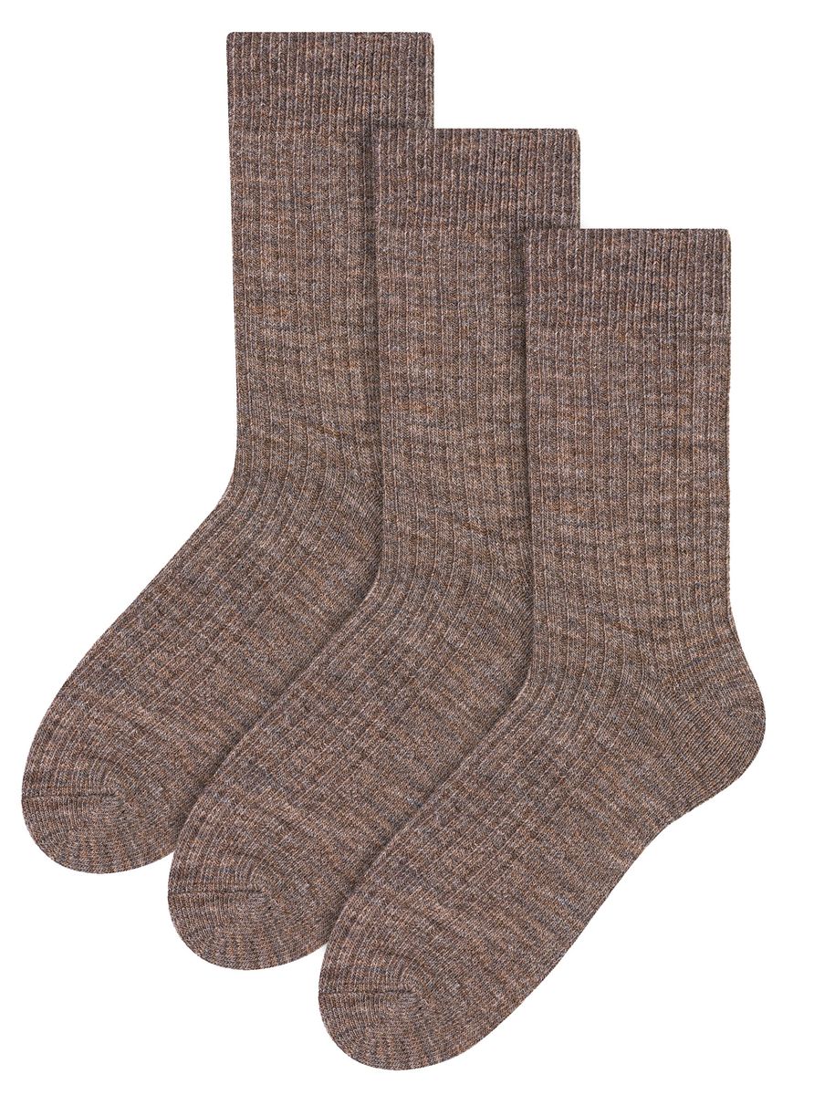 3 Paar Multipack Herren Alpaka Wolle Socken | Steven | Winter Thick Warm Boot Socken - Beige