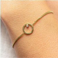 cai Armband 925 Sterling Silber gelb vergoldet Zirkonia Kreis