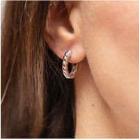 Celesta Silber Klappcreolen 925 Sterling Silber rhodiniert