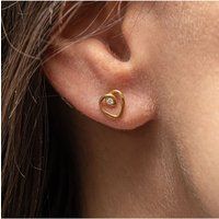 cai Ohrstecker 925/- Sterling Silber vergoldet Zirkonia