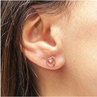 cai Ohrstecker 925/- Sterling Silber rotvergoldet Zirkonia