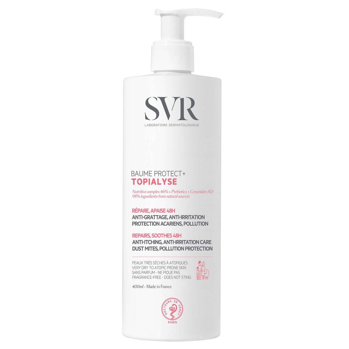 SVR Topialyse Baume Protect+ 48 Std. Nährender Körperbalsam 400ml für empfindliche Haut