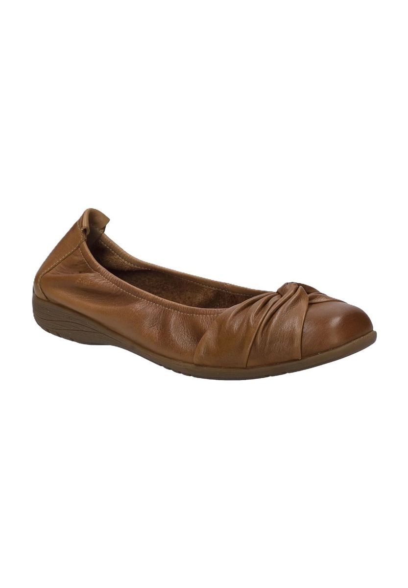 Bequeme Ballerinas aus Leder mit Raffung