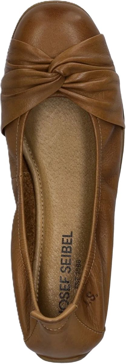 Bequeme Ballerinas aus Leder mit Raffung