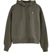 Sweatshirt armeegrün mit Kapuze mit Reißverschluss und Rigby Go-Logo