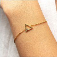 cai Armband 925 Sterling Silber gelb vergoldet Zirkonia Dreieck