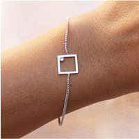 cai Armband 925 Sterling Silber rhodiniert Rechteck Zirkonia