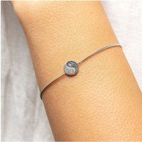 cai Armband 925/- Sterling Silber rhodiniert Zirkonia Yin Yang