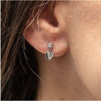 cai Ohrstecker 925/- Sterling Silber rhodiniert Zirkonia Herz