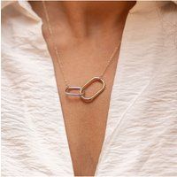 Celesta Silber Halskette 925 Sterling Silber zweifarbig