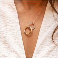 Celesta Silber Halskette 925 Sterling Silber zweifarbig