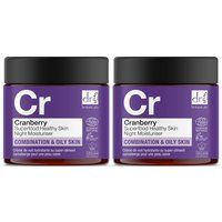 Dr Botanicals Cranberry Superfood Gesunde Haut Nachtpflege Feuchtigkeitscreme 60ml x 2 Doppelpack