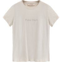 T-Shirt ecru mit kurzen Ärmeln und glitzerndem Polo Club-Logo