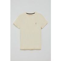 T-Shirt ecru mit Rundhalsausschnitt und gesticktem Rigby Go-Logo