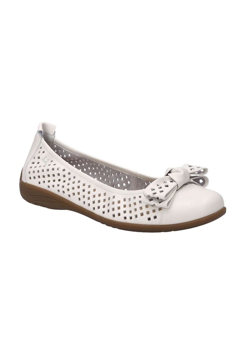 Perforierte Lederballerinas mit Schleife