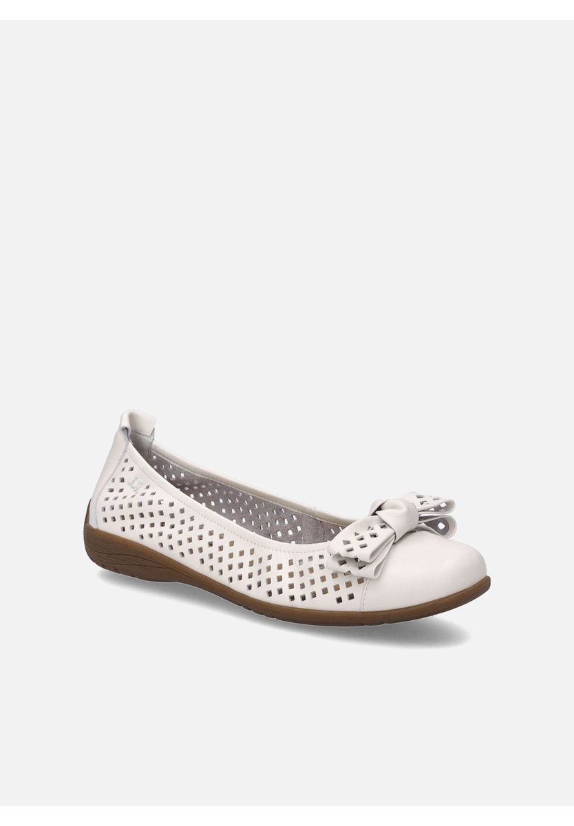 Perforierte Lederballerinas mit Schleife