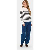 Strickpullover MilaSZ Strickpullover Gerade Passform black offwhite
