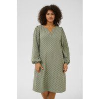 Kleid Regular fit Vetiver w. Deep Black Dot green