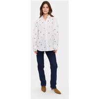 Langarm - Hemd Oversize fit Ice Burgundy Harts white
