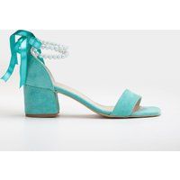 Illy Niedrig Block Absatz Sandalen with Pearls