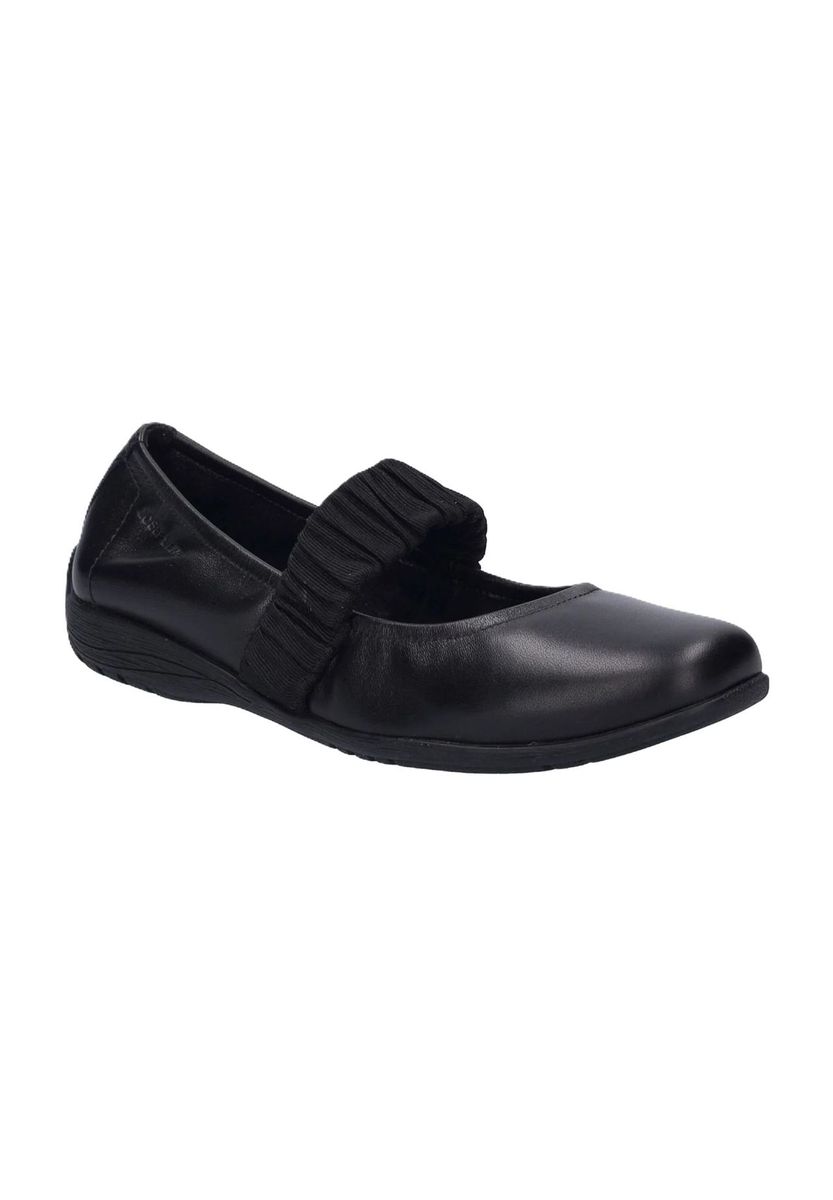 Schwarze Mary Jane Ballerina aus Leder