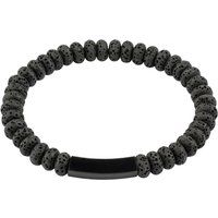 Zeeme Stainless Steel Armband Edelstahl /PVD schwarz Lavasteine
