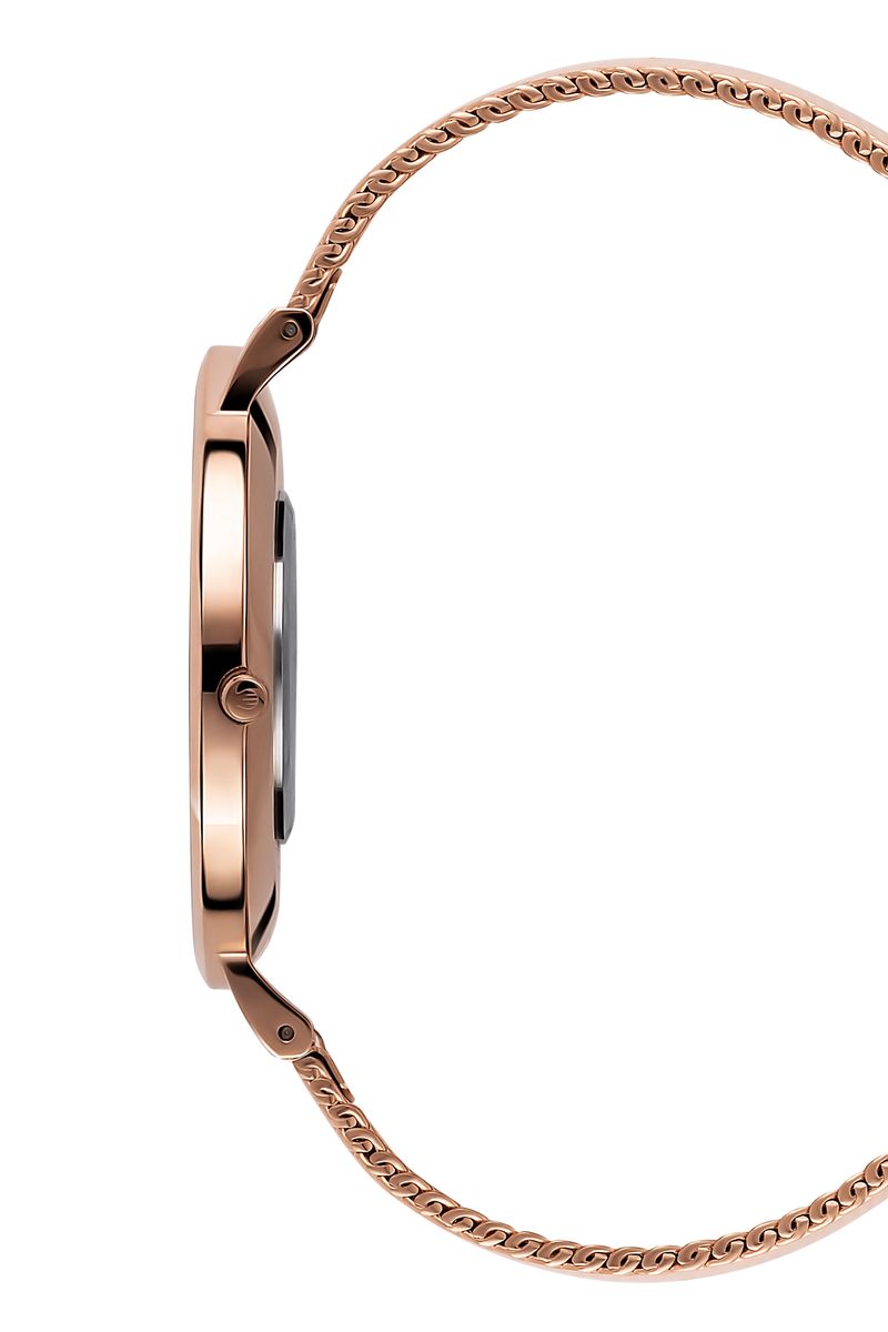 Minimalistische Analoguhr mit Milanaise-Armband